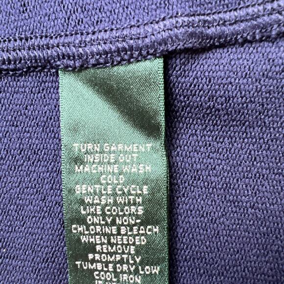 LRL Ralph Lauren Full Zip Jacket Large Blue Quilted Equestrian Pockets Horse Bit - Picture 7 of 9